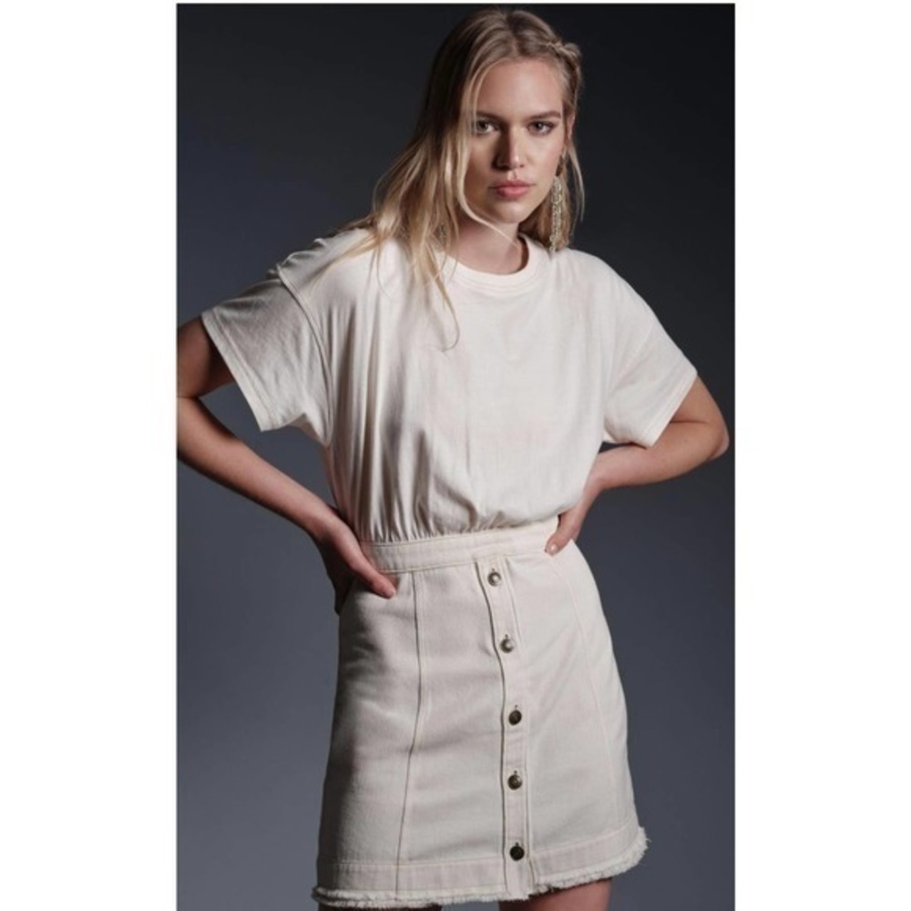 Pilcro Denim Skirt & Knit Tee Twofer